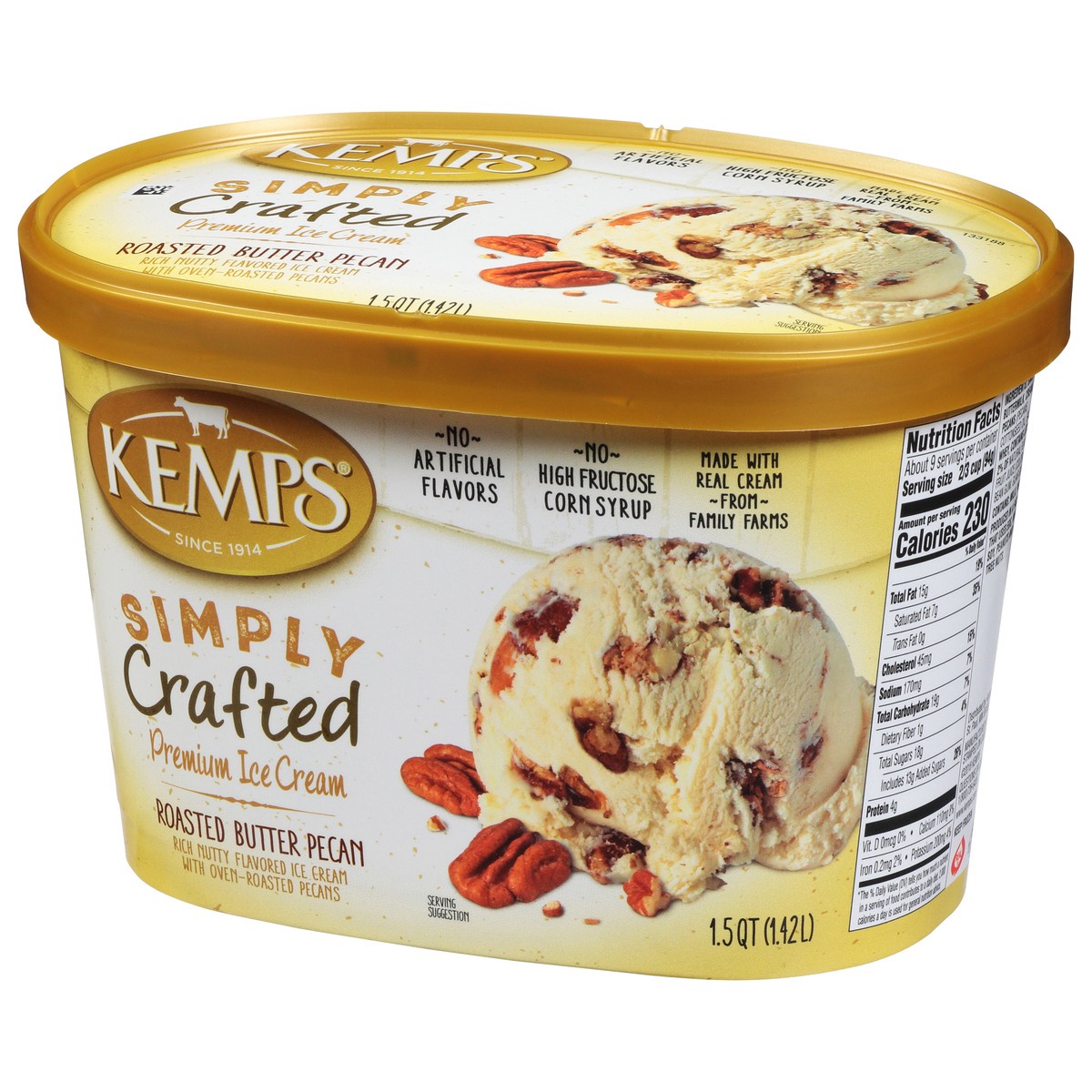 slide 3 of 13, Kemps Simply Crafted Roasted Butter Pecan Premium Ice Cream, 1.5 qt