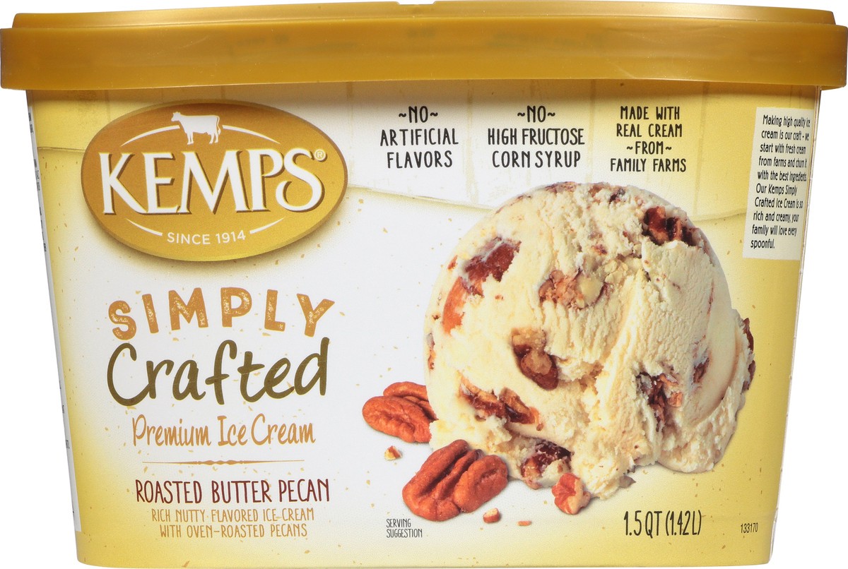 slide 10 of 13, Kemps Simply Crafted Roasted Butter Pecan Premium Ice Cream, 1.5 qt