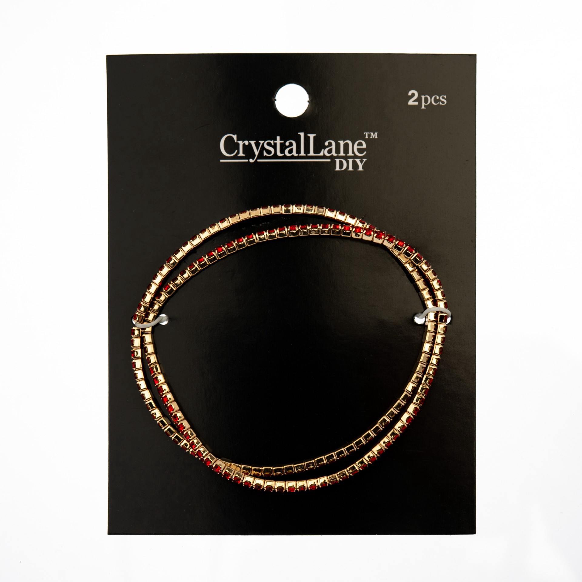 slide 3 of 3, Crystal Lane Diy Gold & Light Siam Rhinestones Bracelets, 2ct., 2 ct