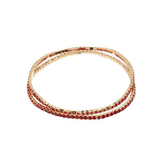 slide 1 of 3, Crystal Lane Diy Gold & Light Siam Rhinestones Bracelets, 2ct., 2 ct