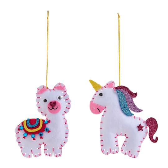slide 1 of 5, Unicorn & Llama Felt Sewing Kit By Creatology, 1 ct