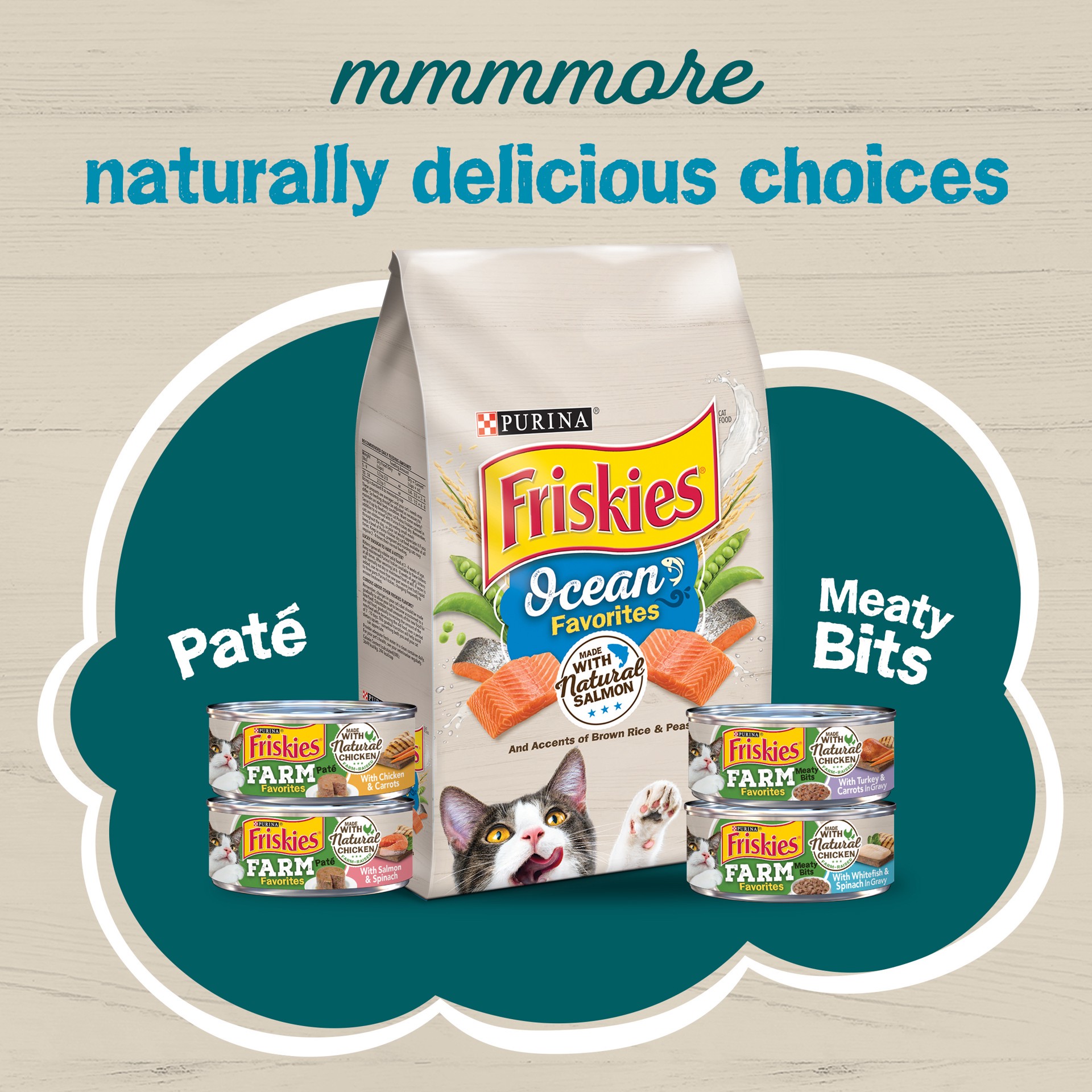 slide 7 of 8, Friskies Purina Friskies Wet Cat Food Wild Favorites With Wild Caught Cod & Kale in Sauce, 5.5 oz