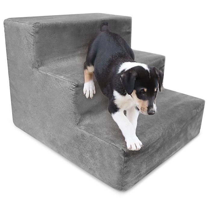 slide 1 of 10, Precious Tails High Density Foam 3 Steps Pet Stairs - Grey, 1 ct