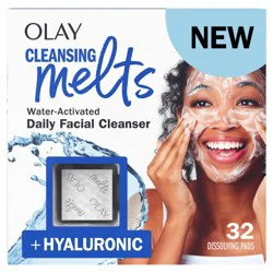 Olay Cleansing Melts + Hyaluronic Face Cleanser, Water-Activated Face Wash Cleans, Tones, and Refreshes Skin
