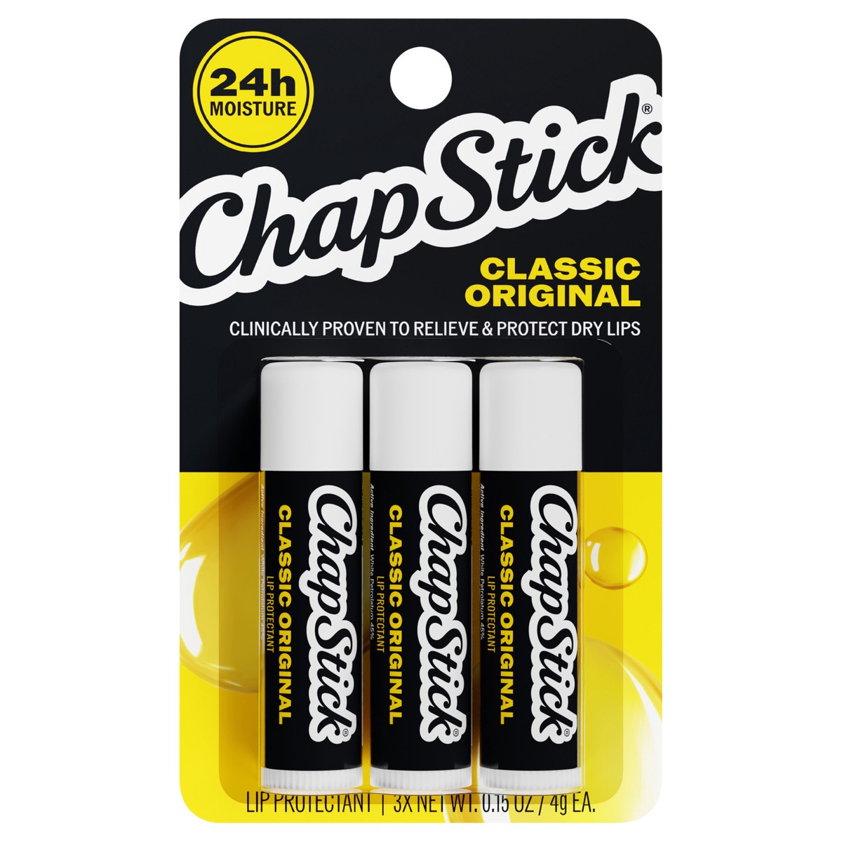 slide 1 of 11, ChapStick Classic Original Lip Protectant 3 - 0.15 oz Each, 0.15 oz