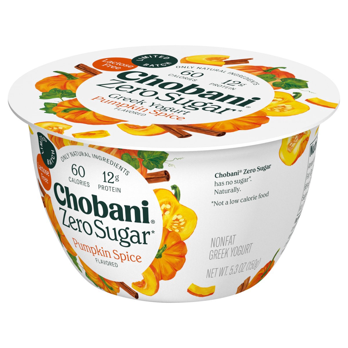 slide 5 of 25, Chobani Limited Batch Zero Sugar Greek Pumpkin Spice Yogurt, 5.3 oz