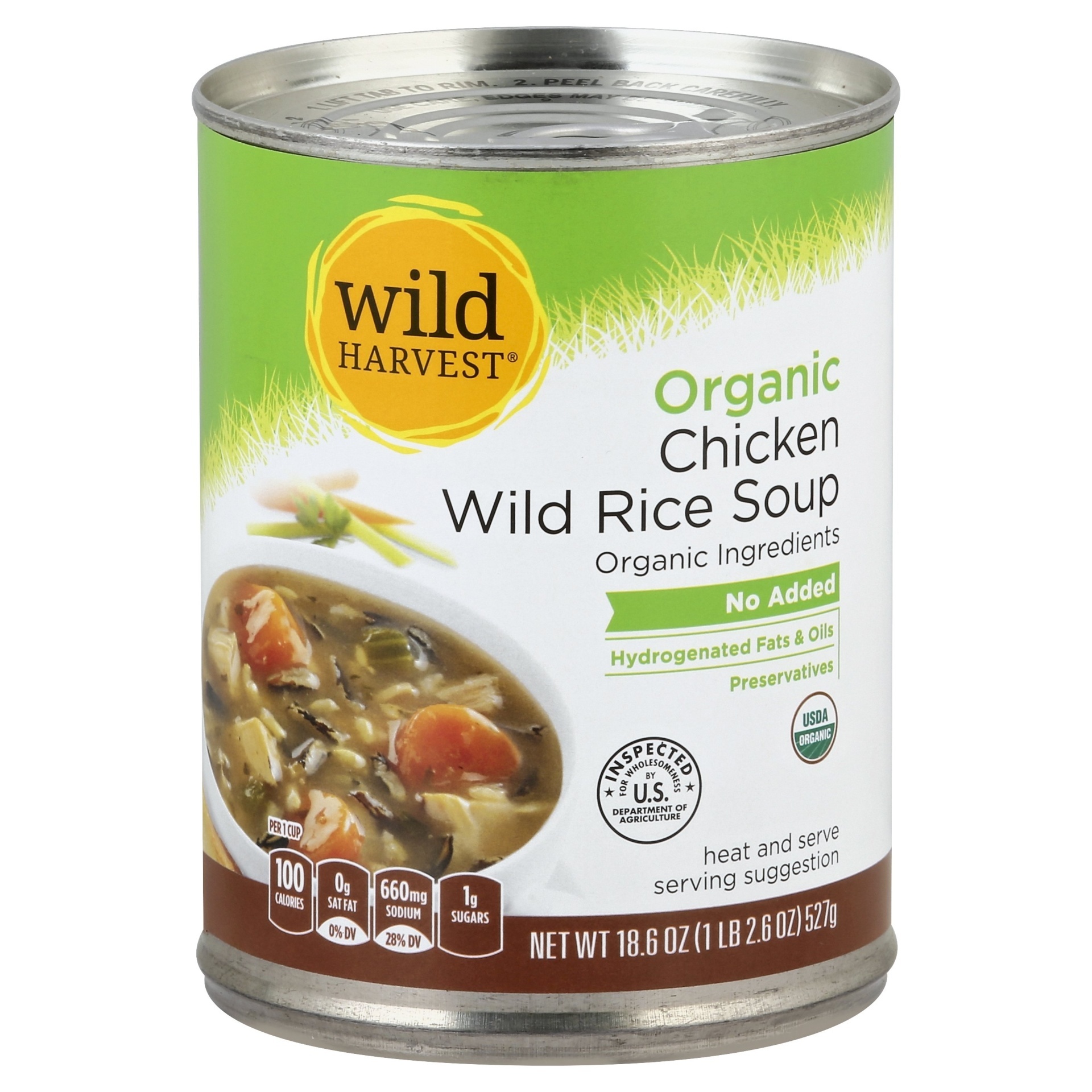 slide 1 of 1, Wild Harvest Organic Chicken Wild Rice Soup, 18.6 oz