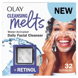 Olay Cleansing Melts + Retinol Face Cleanser, Water-Activated Face Wash Cleans, Tones, and Refreshes Skin