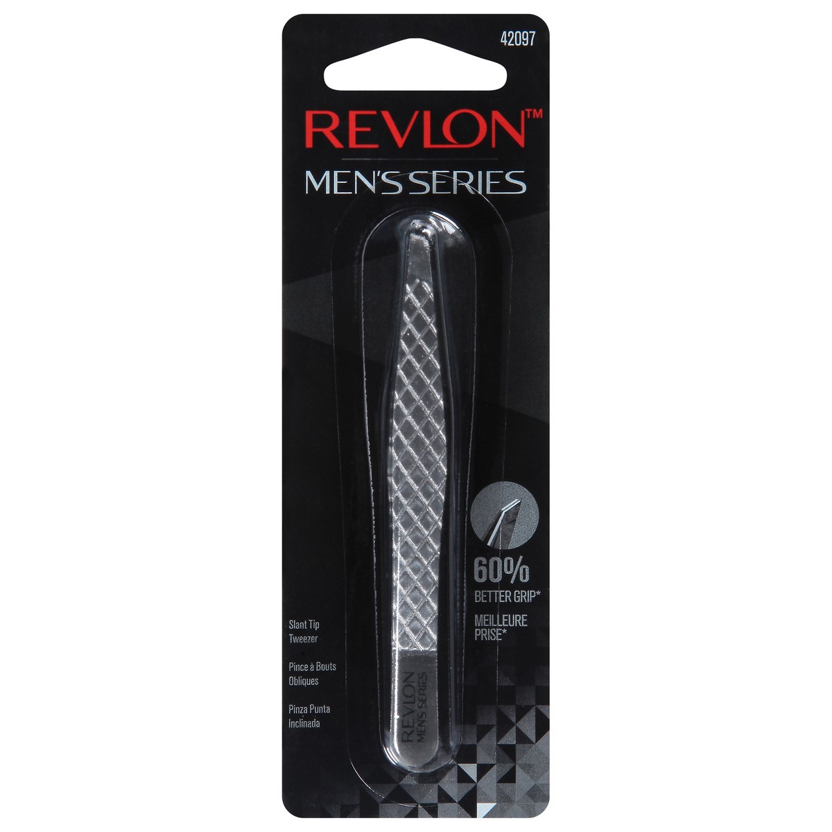 slide 1 of 12, Revlon Men's Series Slant Tip Tweezer 1 ea, 1 ea