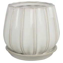 HD Designs Contour Planter Pot - White