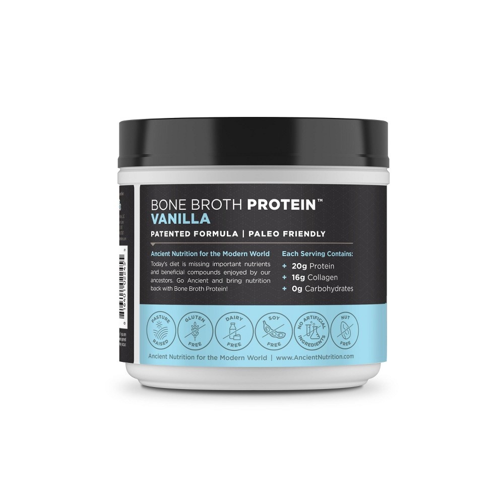 slide 2 of 3, Ancient Nutrition Bone Broth Protein Powder - Vanilla, 11.3 oz