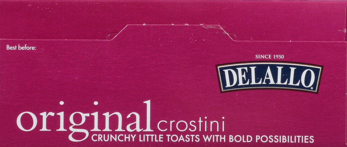 slide 3 of 14, Delallo® crostini, original, 3.5 / 2.5 oz