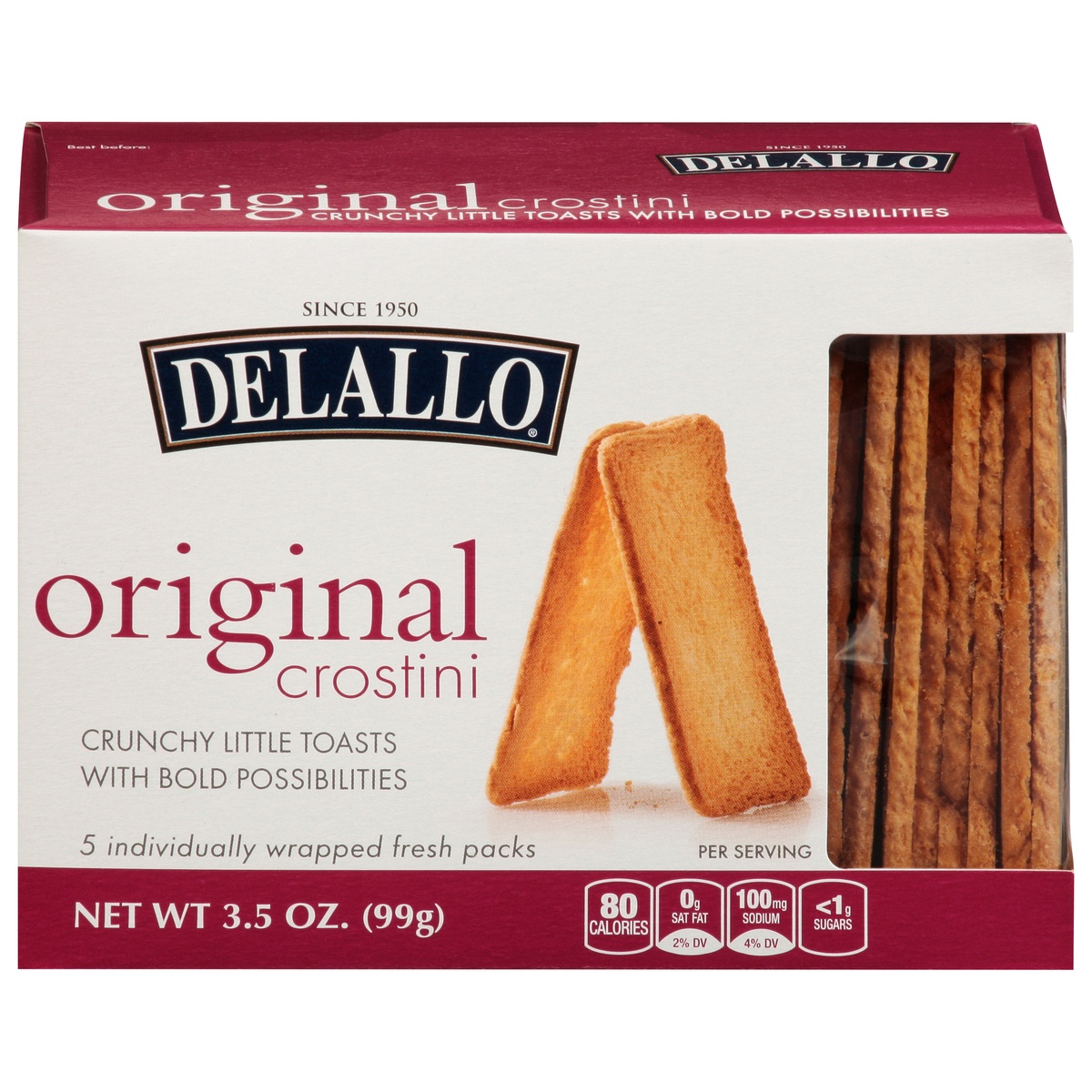 slide 1 of 1, DeLallo Original Crostini, 3.5 oz