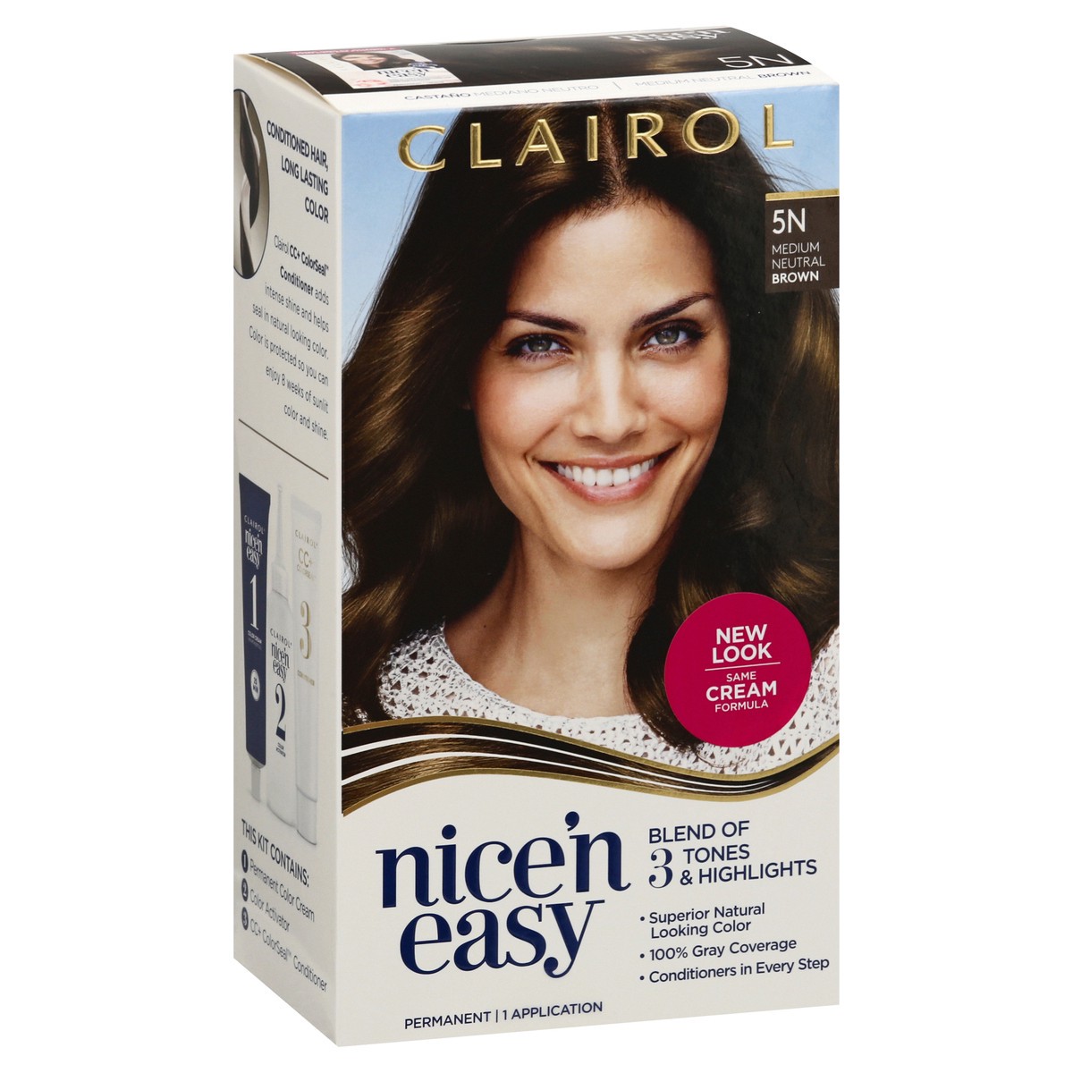 slide 6 of 13, Nice’n Easy Clairol Nice 'N Easy 5N Medium Neutral Brown, 1 ct