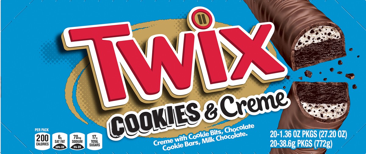 slide 10 of 13, TWIX Cookies & Creme Bars 20 ea, 20 ct