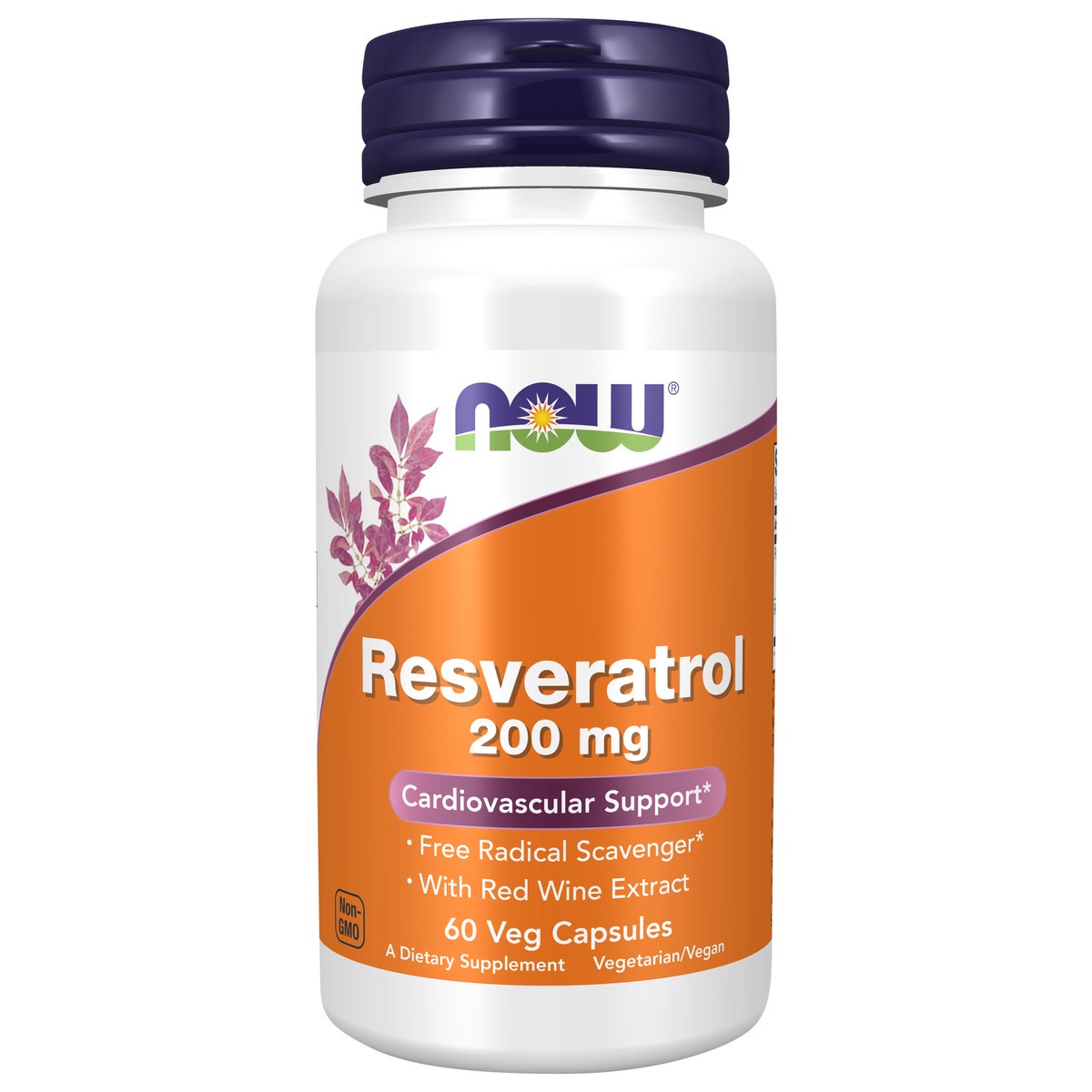 slide 1 of 4, NOW Resveratrol 200 mg - 60 Veg Capsules, 60 ct