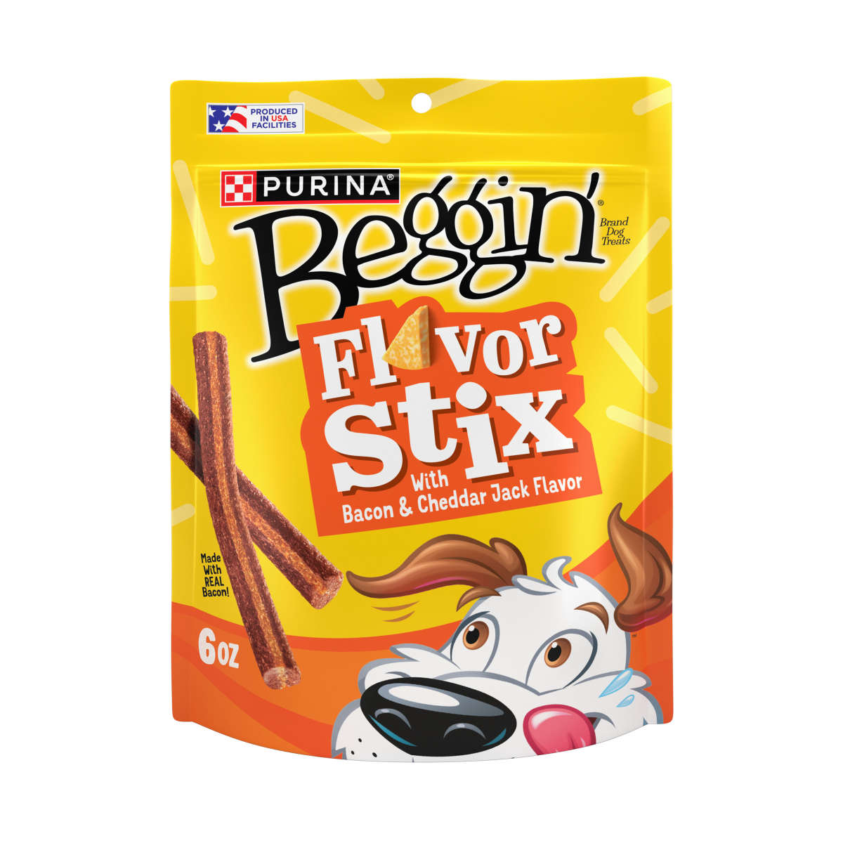 slide 1 of 7, Beggin'' Flavor Stix Treats for Dogs With Bacon and Cheddar Jack Flavor, 6 oz