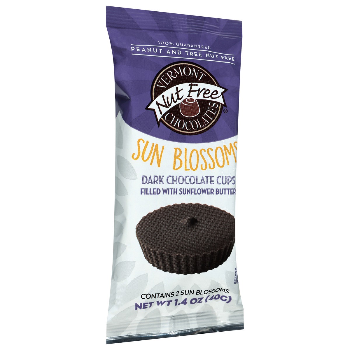 slide 2 of 4, Vermont Nut Free Chocolates Dark Chocolate Cups Sun Blossoms 2 Each, 2 ct