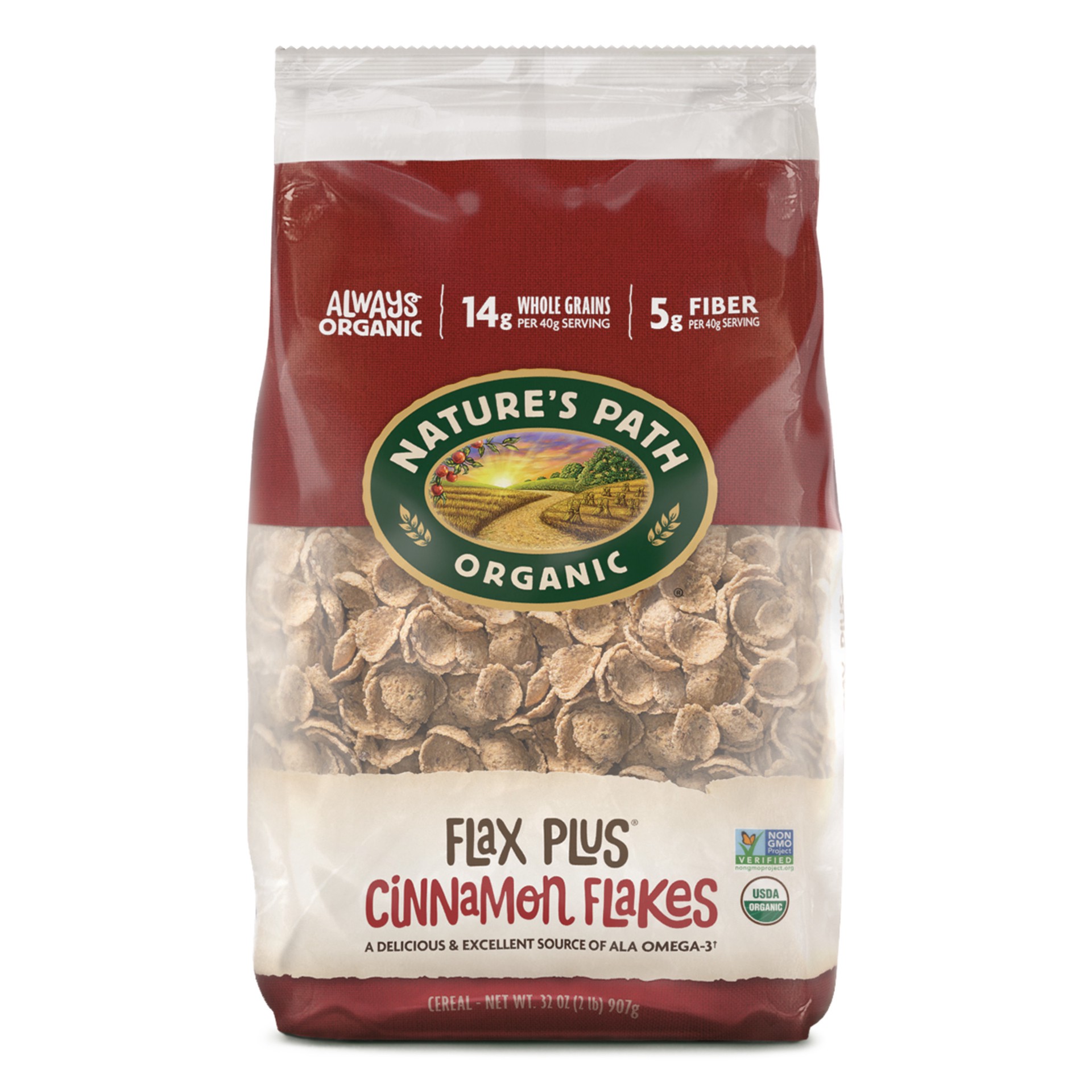 slide 1 of 5, Nature's Path Organic Flax Plus Cinnamon Cold Cereal EcoPac Bag - 32 oz, 32 oz