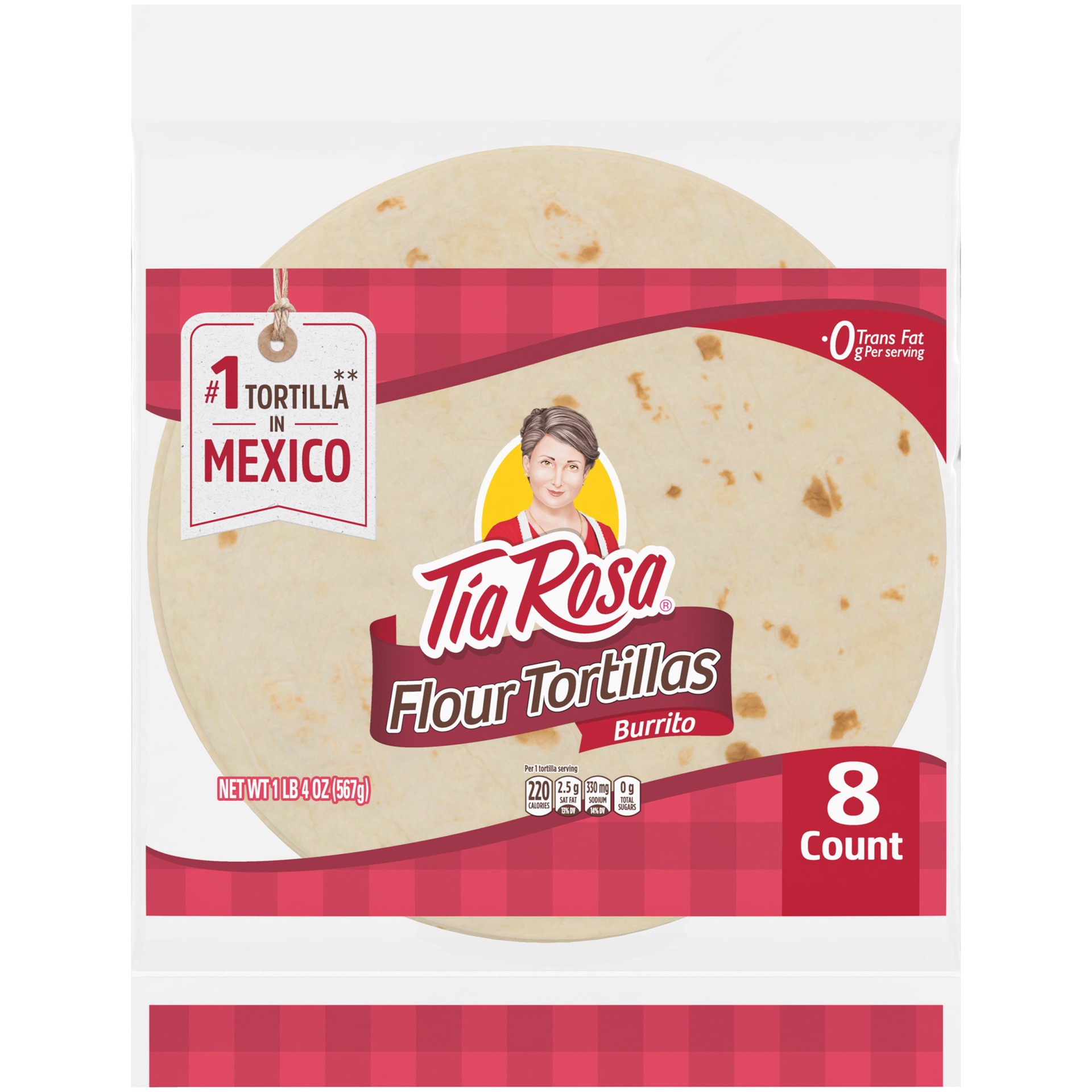 slide 1 of 5, Tia Rosa Burrito Size Homestyle Flour Tortillas, 8 count, 20 oz, 8 ct