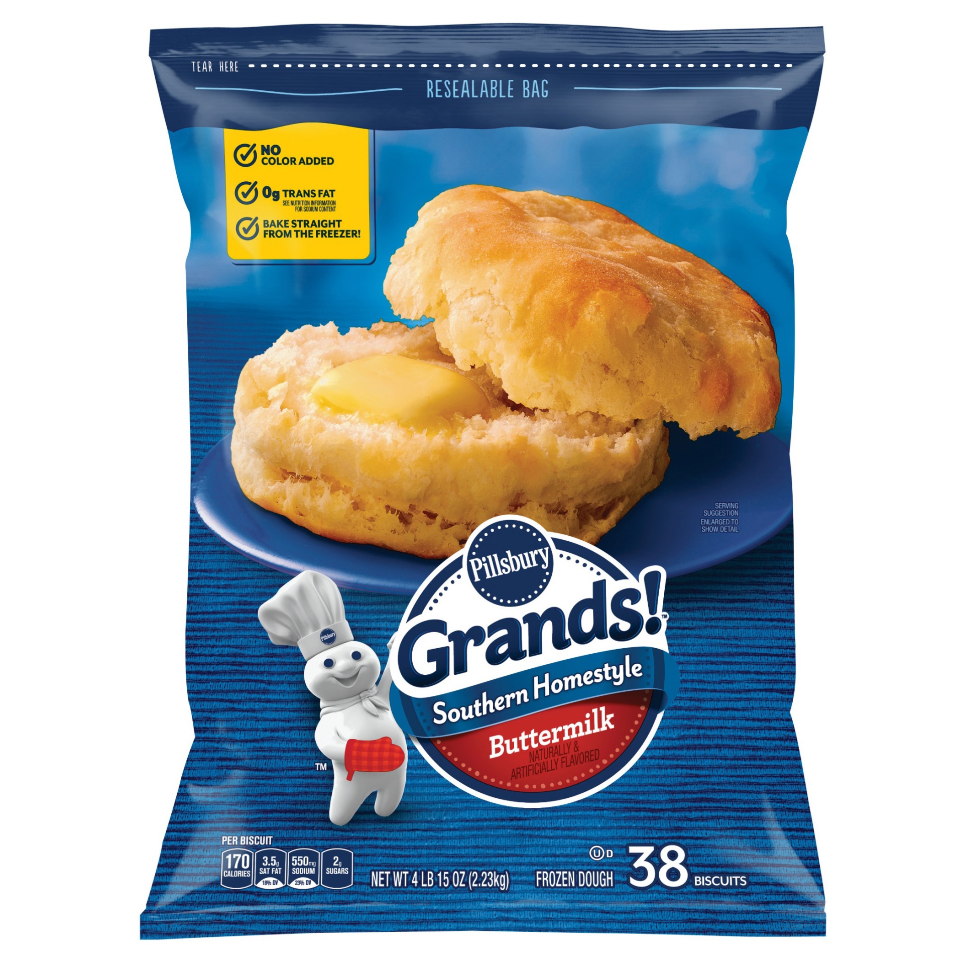 slide 1 of 2, Pillsbury Grands Southern Homestyle Buttermilk Biscuits, 38 ct