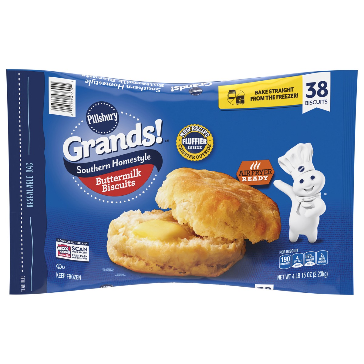 slide 1 of 13, Grands! Southern Homestyle Frozen Biscuits, Buttermilk, 38 ct., 79 oz., 38 ct