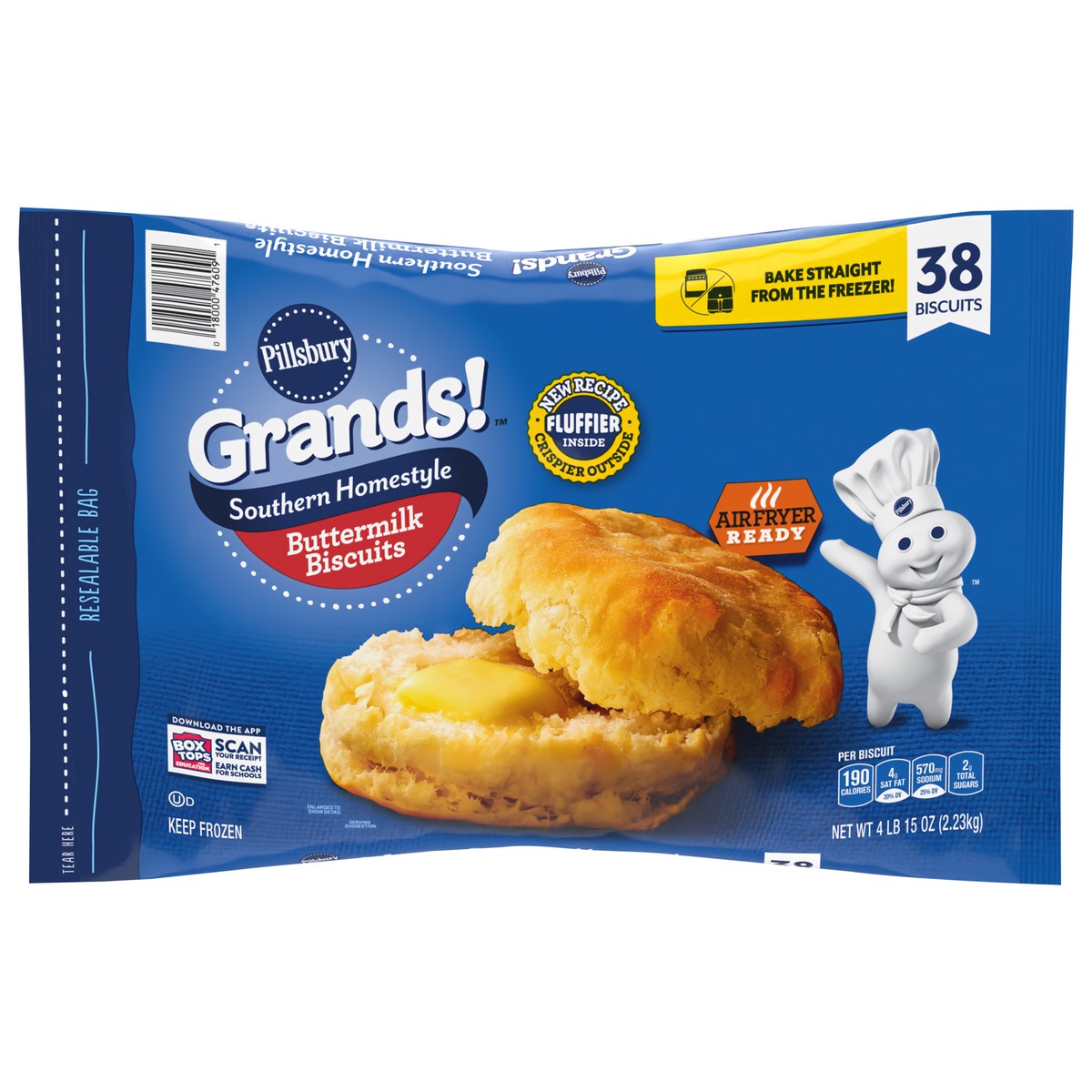 slide 1 of 13, Grands! Southern Homestyle Frozen Biscuits, Buttermilk, 38 ct., 79 oz., 38 ct