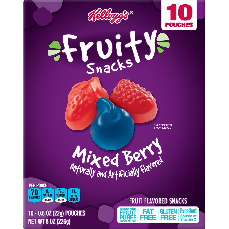 slide 1 of 5, Kellogg's Mixed Berry Fruit Snacks, 8 oz
