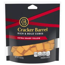 Cracker Barrel Cubes, Extra Sharp Yellow Cheddar, 2 oz Pouch