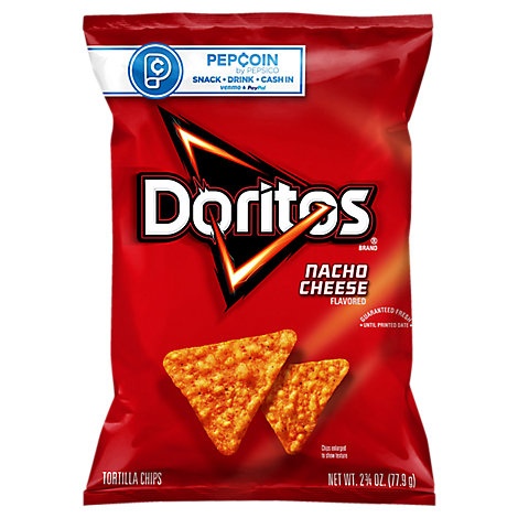 slide 1 of 1, Doritos Nacho Cheese Tortilla Chips, 2.75 oz