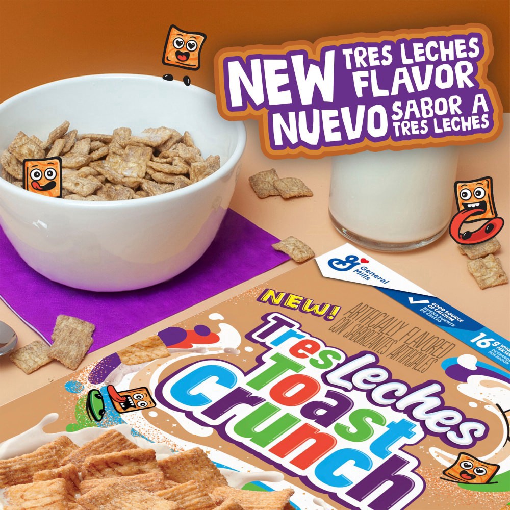 slide 6 of 6, Cinnamon Toast Crunch Tres Leches Toast Crunch Breakfast Cereal, Crispy Artificially Tres Leches Flavored Cinnamon Cereal, 12 oz, 12 oz