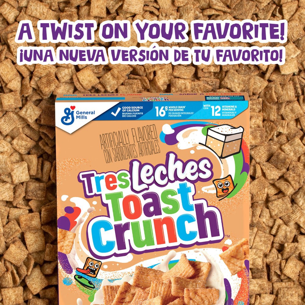 slide 4 of 6, Cinnamon Toast Crunch Tres Leches Toast Crunch Breakfast Cereal, Crispy Artificially Tres Leches Flavored Cinnamon Cereal, 12 oz, 12 oz