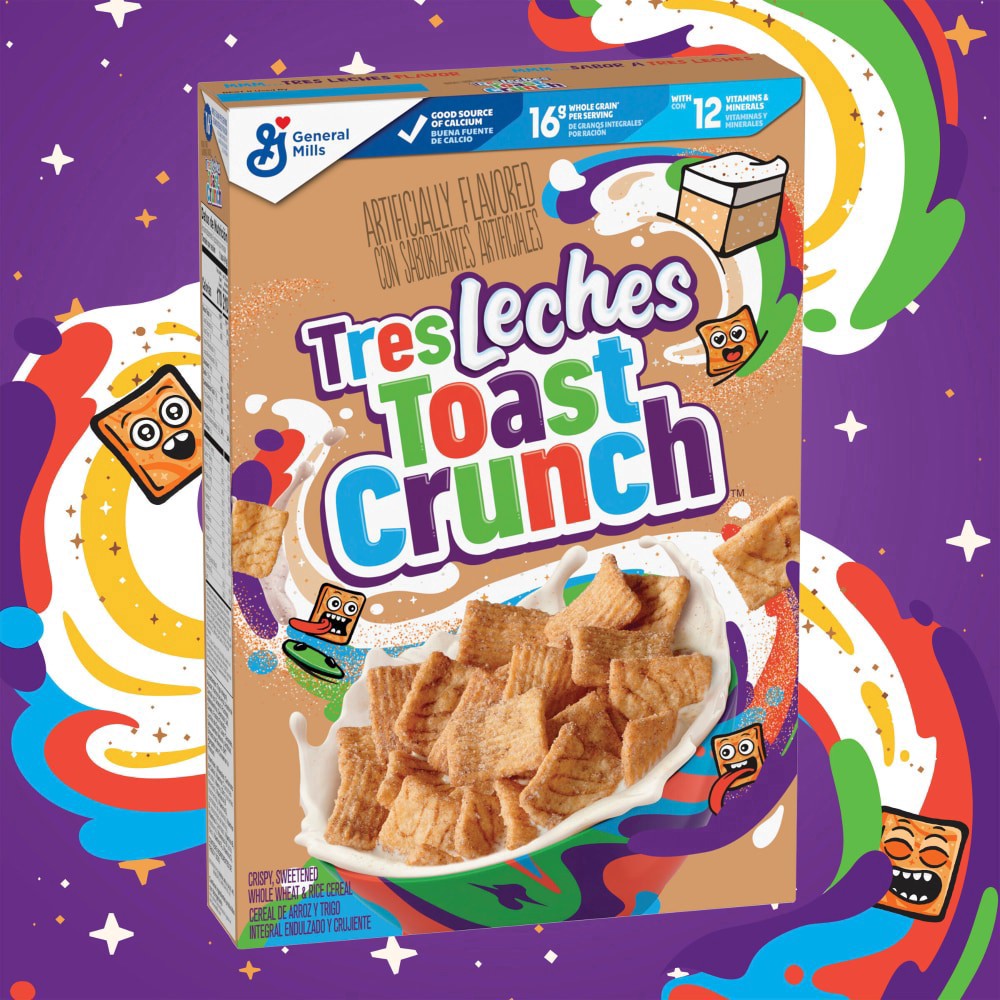 slide 5 of 6, Cinnamon Toast Crunch Tres Leches Toast Crunch Breakfast Cereal, Crispy Artificially Tres Leches Flavored Cinnamon Cereal, 12 oz, 12 oz