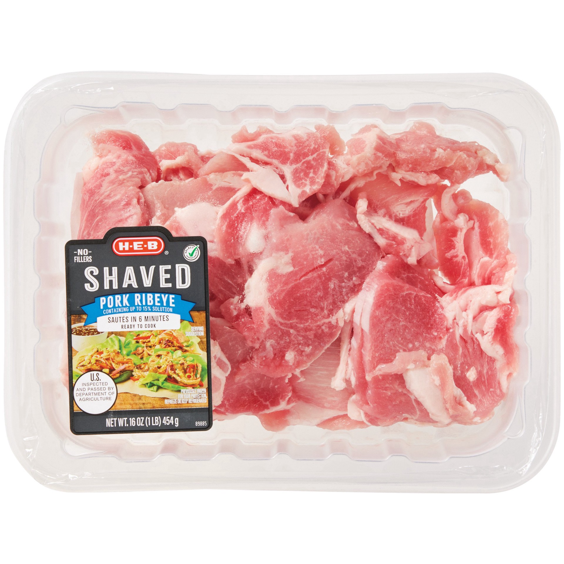 slide 1 of 1, H-E-B Shaved Pork Ribeye, 16 oz