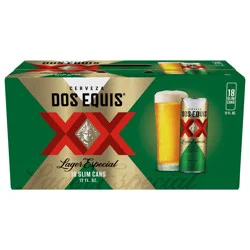 Dos Equis Mexican Lager Beer, 18 Pack, 12 fl Oz Cans