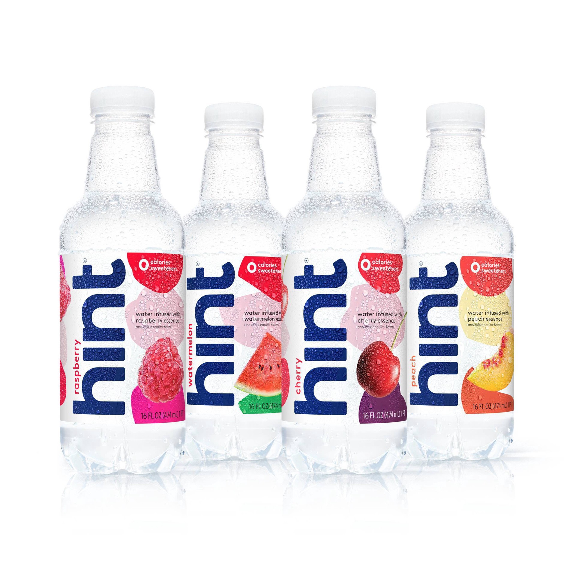 slide 17 of 19, hint Purple Variety Pack Flavored Water - Watermelon, Raspberry, Cherry, and Peach - 12pk/16 fl oz Bottles, 12 ct; 16 fl oz