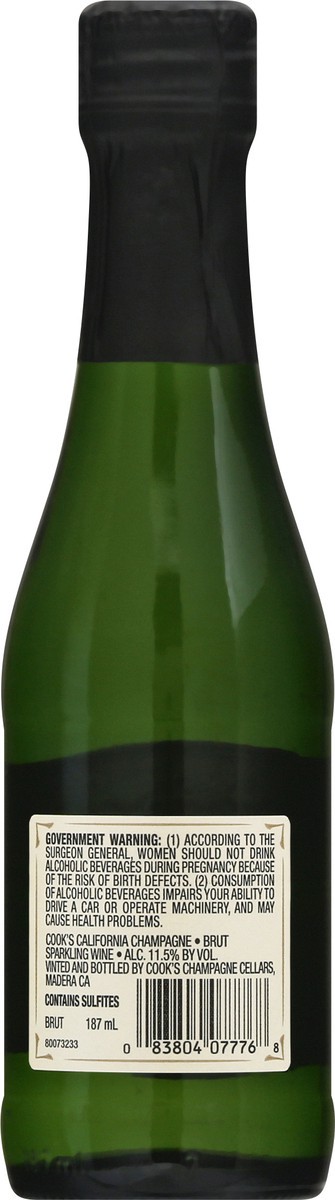 slide 2 of 10, Cook's Brut Champagne Single, 187 ml