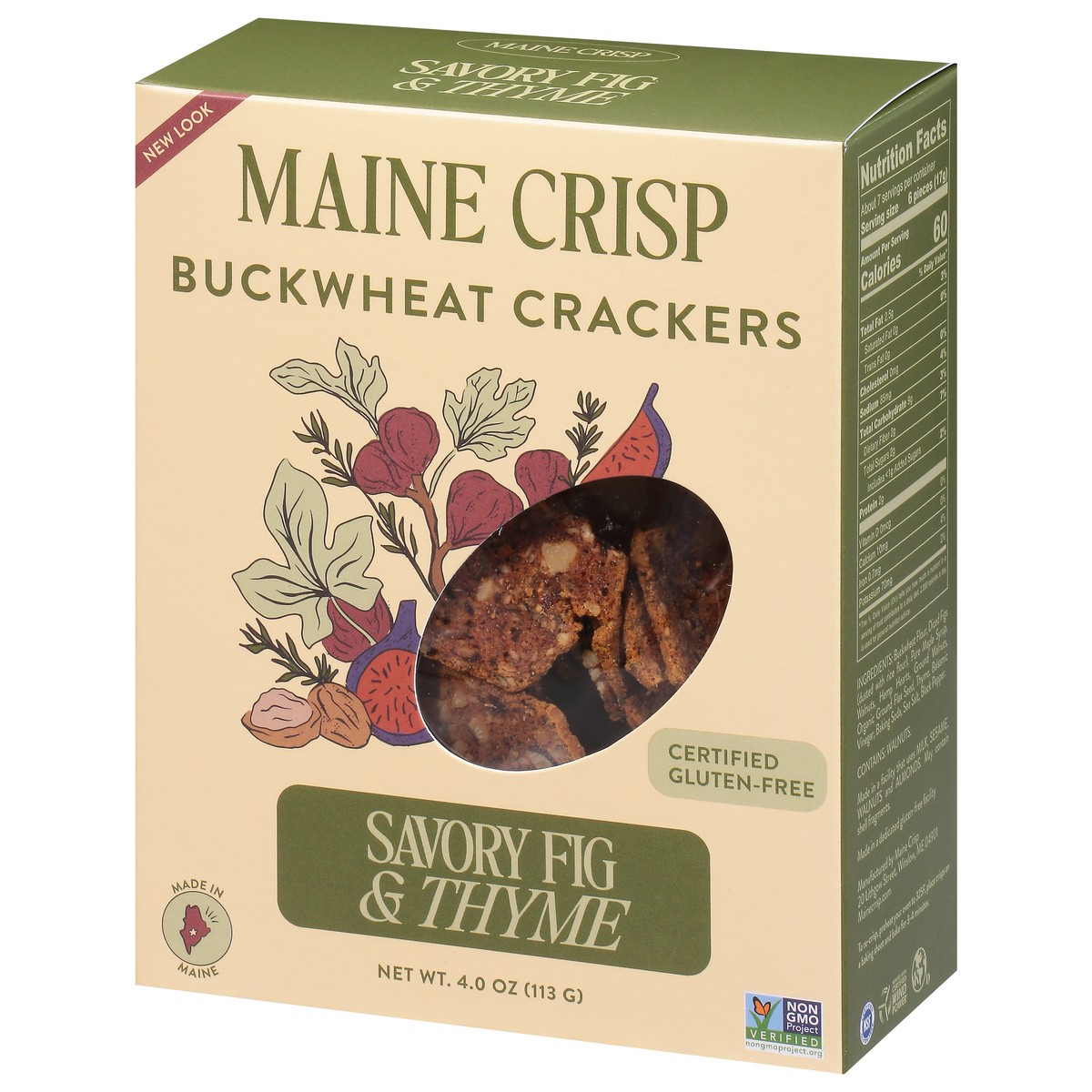 slide 2 of 9, Better with Buckwheat Snackable Maine Crisps Savory Fig & Thyme Crackers 4.0 oz, 4 oz