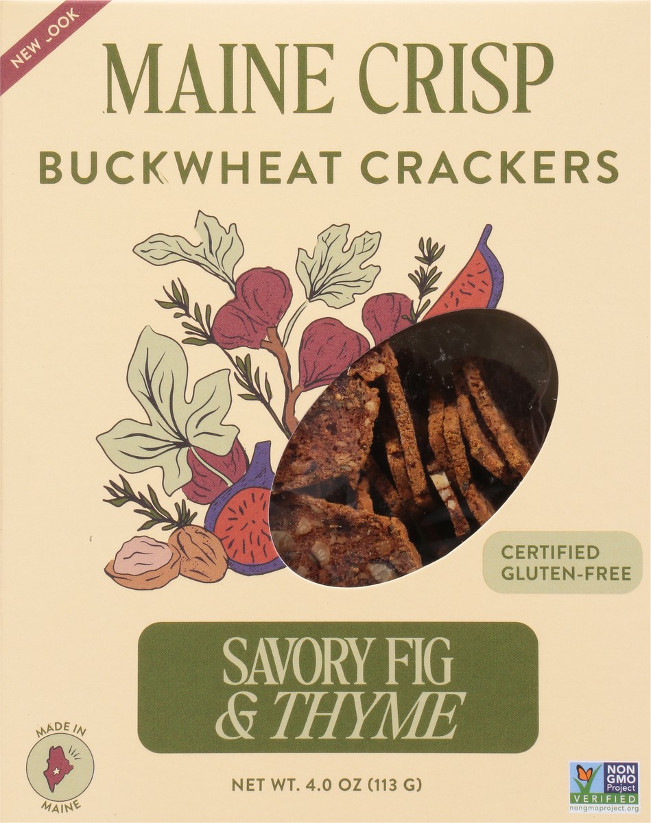 slide 6 of 9, Better with Buckwheat Snackable Maine Crisps Savory Fig & Thyme Crackers 4.0 oz, 4 oz