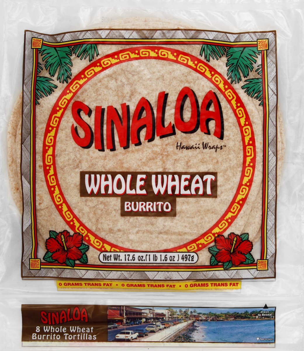 slide 5 of 5, Sinaloa Hawaii Wraps Sinaloa Burrito Size Whole Wheat Hawaii Wraps Tortillas - 17.6oz/8ct, 17.6 oz, 8 ct