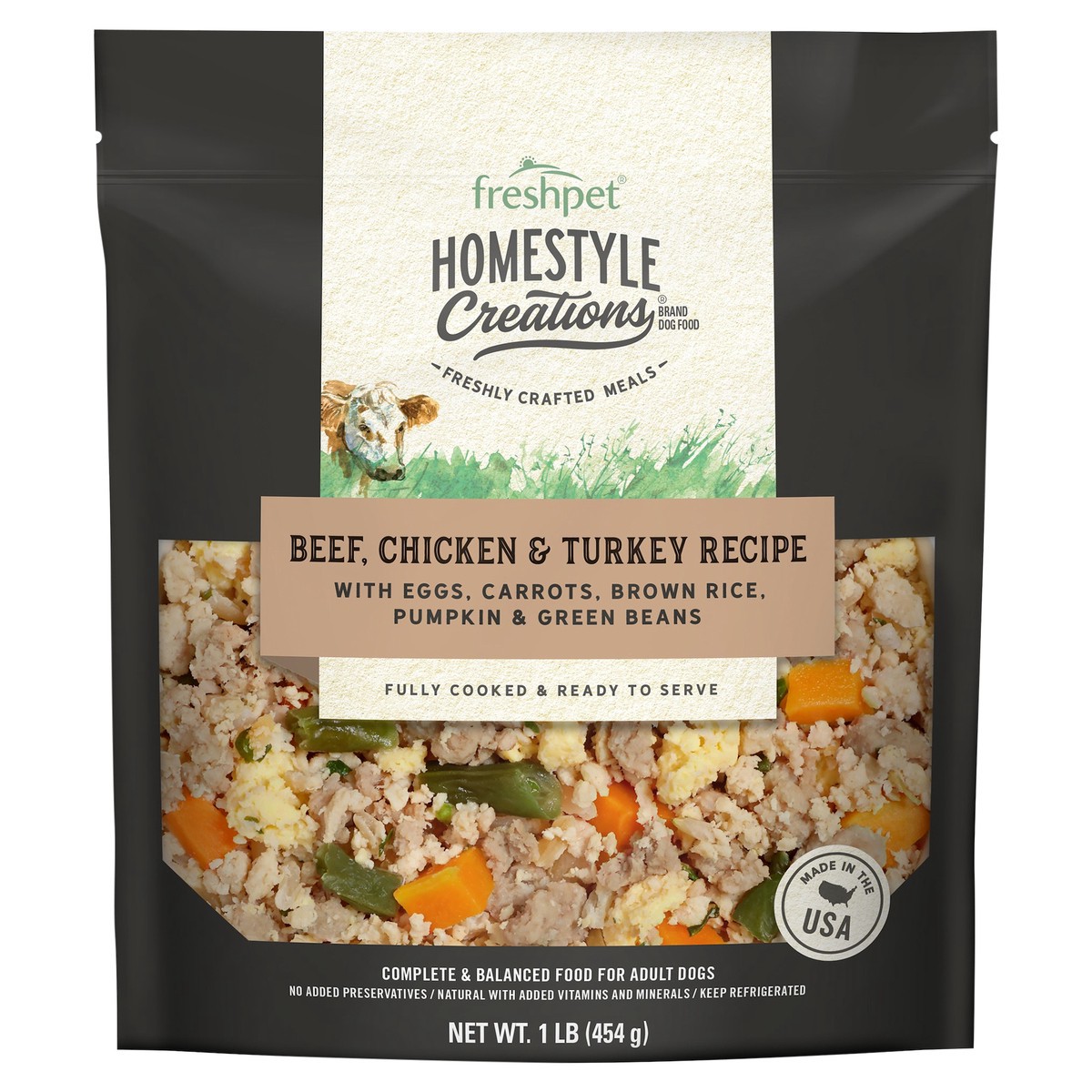 slide 3 of 6, Freshpet Homestyle Creations Beef, Chicken & Turkey Recipe Dog Food 1 lb, 1 lb