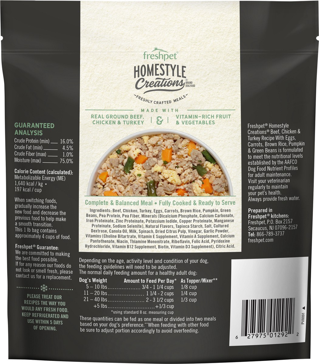 slide 5 of 6, Freshpet Homestyle Creations Beef, Chicken & Turkey Recipe Dog Food 1 lb, 1 lb