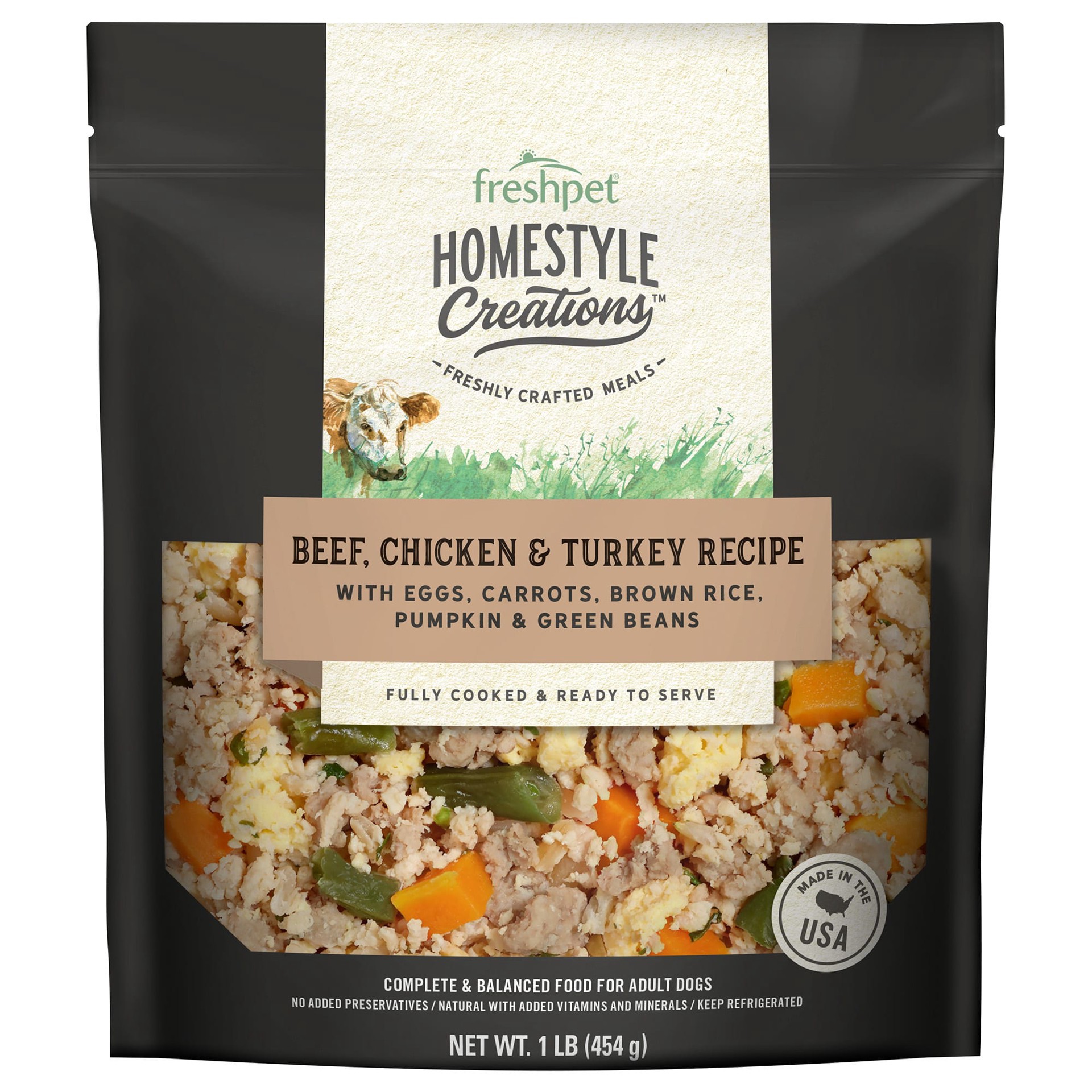 slide 1 of 6, Freshpet Homestyle Creations Beef, Chicken & Turkey Recipe Dog Food 1 lb, 1 lb