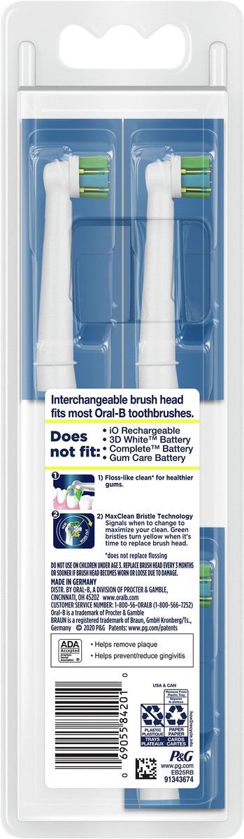 slide 3 of 3, Oral-B FlossActionX X-Filament Replacement Brush Heads, 3 Count, 3 ct