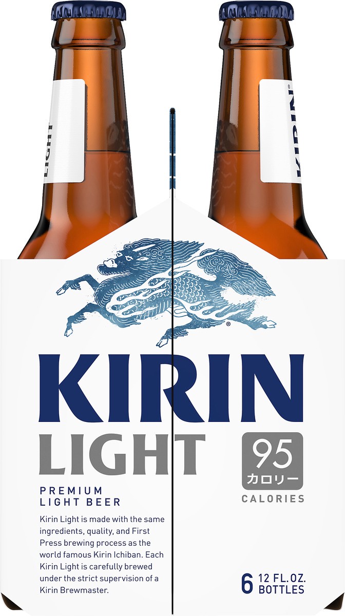 slide 3 of 8, Kirin Light Premium Light Beer, 6 Pack 12 FL OZ Bottles, 72 fl oz