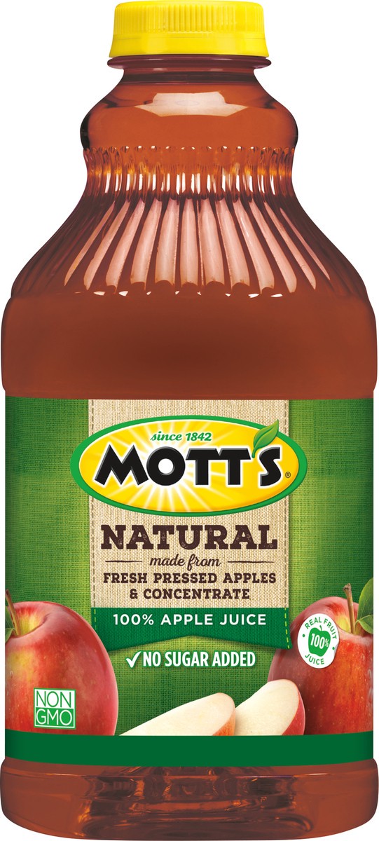 slide 2 of 2, Mott's Natural Apple 100% Juice 64 oz, 64 oz