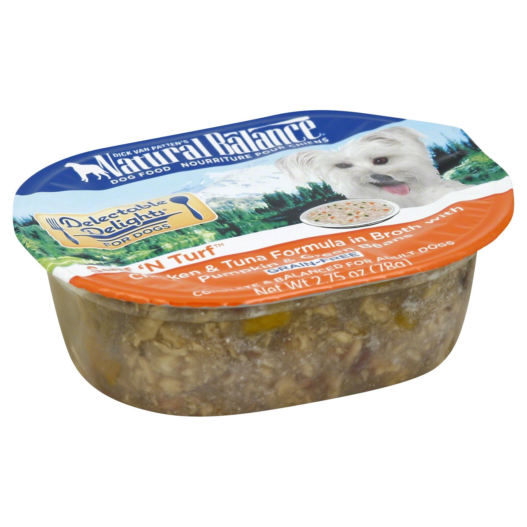 slide 1 of 6, Natural Balance Dog Food, Grain Free, Surf 'N Turf, 2.75 oz