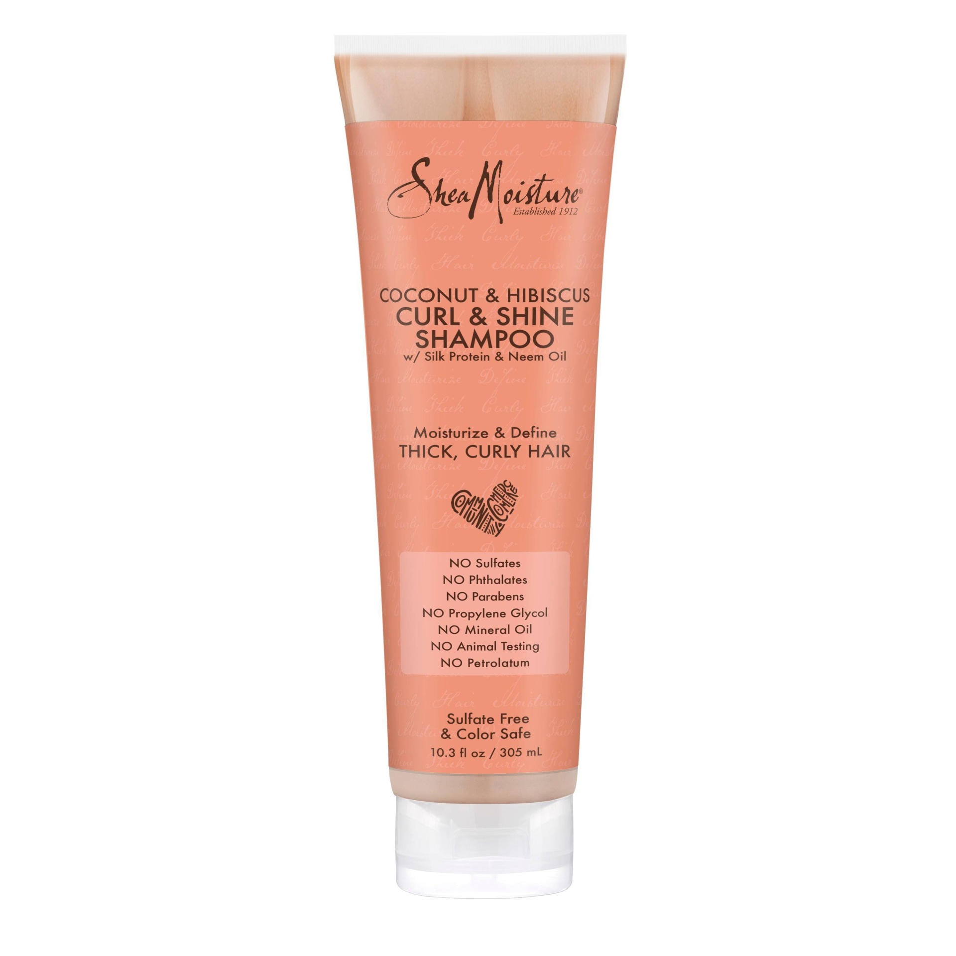 slide 1 of 1, SheaMoisture Coconut & Hibiscus Curl & Shine Shampoo, 10.3 oz