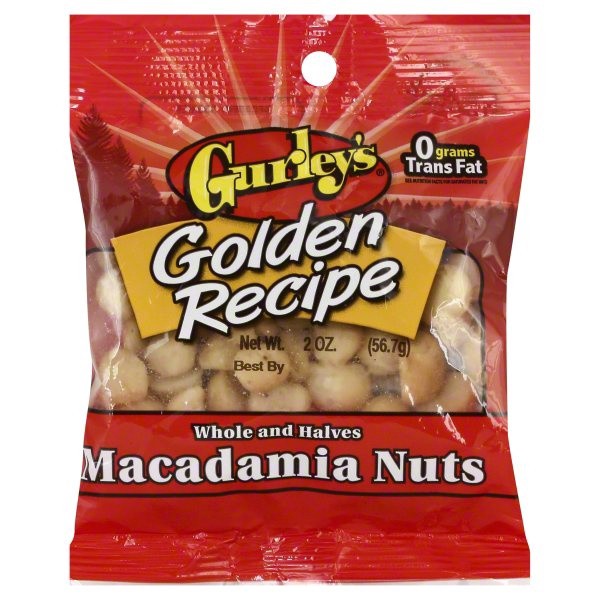 slide 1 of 1, Gurley's Macadamia Nuts, Whole and Halves, 2 oz