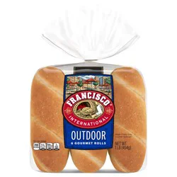 Francisco International Outdoor Gourmet Rolls, 6 count, White Sandwich Rolls, 16 oz Bag